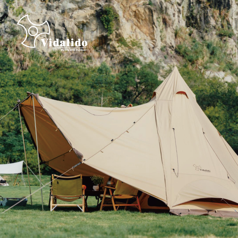 Vidalido Yan account outdoor camping 4 meters retro pyramid Indian cotton cloth tent firewood stove tent