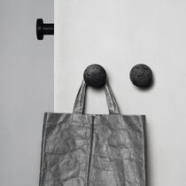 Nordic light luxury designer wabi-sabi style natural travertine wall coat hooks punched decoration entrance clothing store