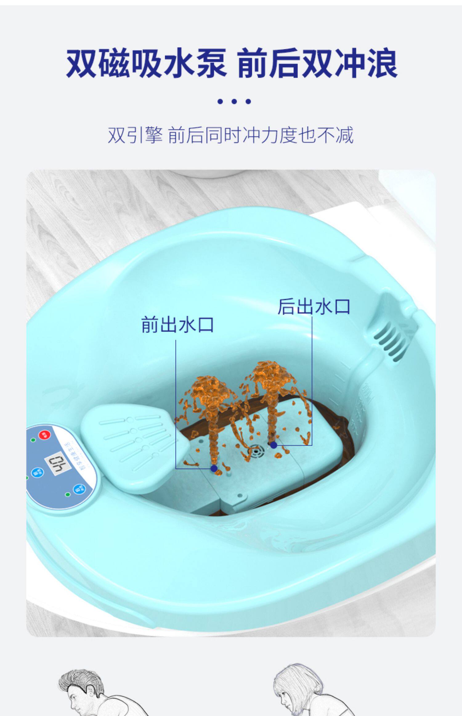 Биде 电动坐浴盆冲洗痔疮男女专用术后泡药盆熏洗熏蒸马桶洗屁股盆神器 Chsa