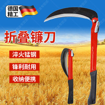 German high manganese steel all-steel forged folding sickle special knife for mowing dual-purpose thickened old-fashioned agricultural use