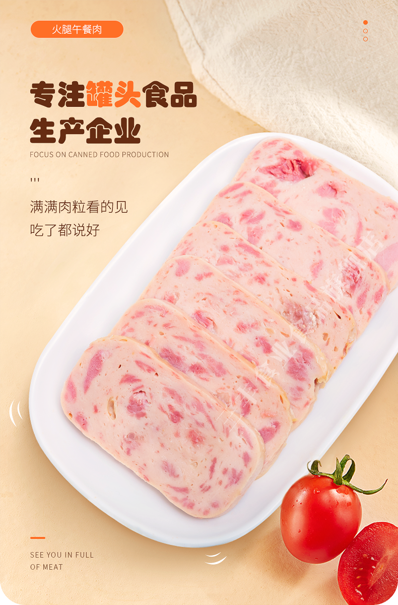 三丰火腿午餐肉即食肉类罐头200g*3罐