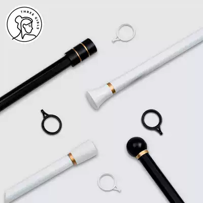 Roman pole curtain pole single pole double pole bedroom curtain track modern minimalist Nordic accessories thickened aluminum alloy