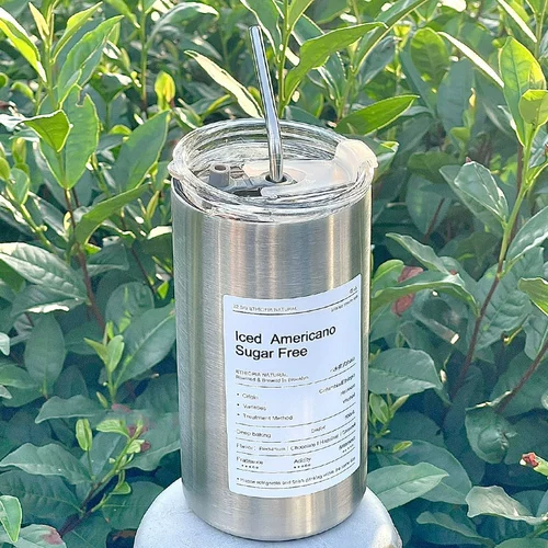 Термос из нержавеющей стали, трубочка со стаканом, нержавеющая сталь AISI 304, в американском стиле