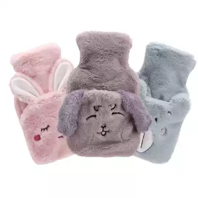 Cartoon plush hot water bag water injection explosion proof warm water bag physiological period warm Palace cute mini portable small hand warm treasure