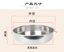Thickened and deepened stainless steel round plate tray cold skin cake plate steamed plate flat bottom plate steamed rice plate basin Luo Luo large