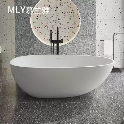 Mulanya bathtub home double hotel homestay goose egg-shaped beautiful stone independent integrated artificial stone bathtub