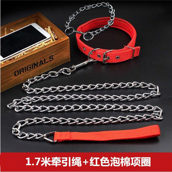 Dog traction rope Anti-bite Pet Walk Dog Rope Small Mid Sized Canine Supplies Send Neck Collar Neckline Dog Iron Necklace