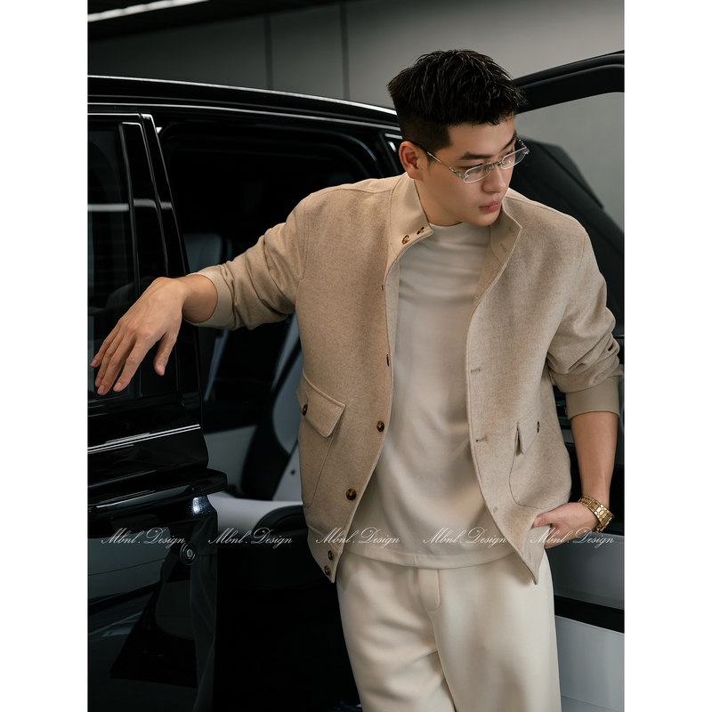 Mbnl-F Qin Lei Men's Clothing'Bc Pilot' Wool Cashmere Flannel Lightweight Jacket Ll-Wwt0048