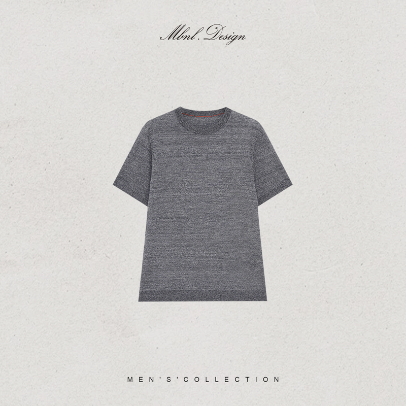 Mbnl-F Qin Lei Men's Clothing'Lino' Wool and Linen Custom Knitted 16-Needle Horizontal Machine Breathable T-Shirt Ll-Wzsy10017