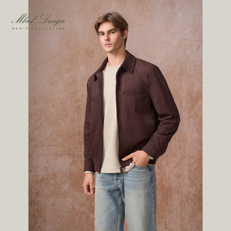 Mbnl-F "Lp Jacket" Qin Lei Men's Double Zipper Pocket Genuine Leather Patchwork Jacket Ll-Wwt0046