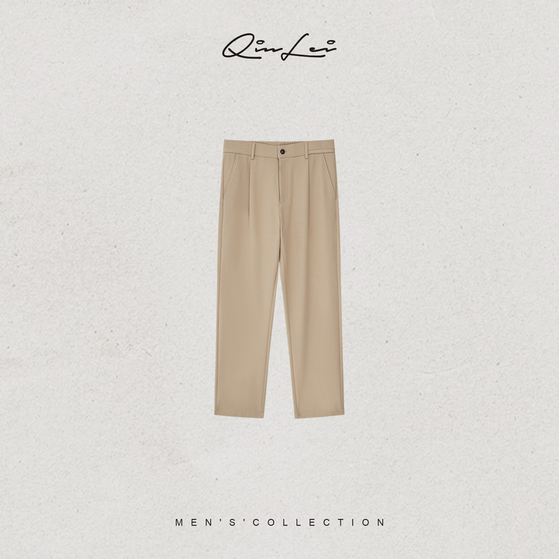 Mbnl-F Qin Lei Men's Clothing "Paris Button" Wool Custom-Woven Soft and Smooth Casual Pants Ll-Wskz20153