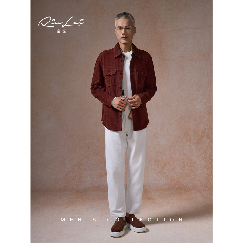 Qin Lei Men's Clothing'Matte. Single Pleat' 100% Cotton Semi-Elastic Waist Casual Pants Ll-Wskz20128