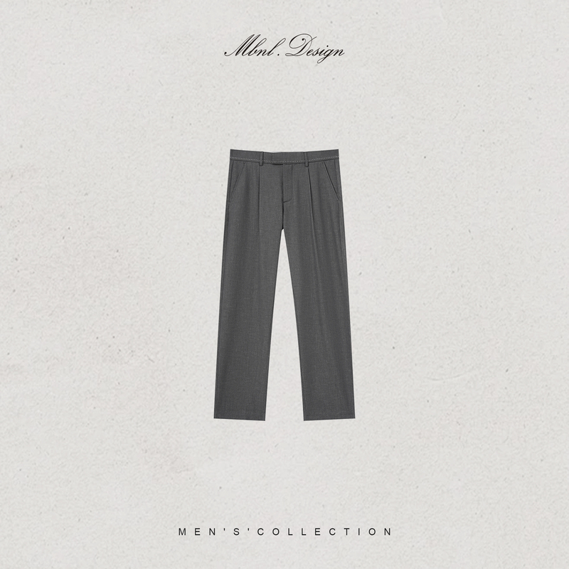 Mbnl-F Qin Lei Men's Clothing'Beaded Edge. Waist Detail' Cotton Linen Drapey Embroidered Dress Pants Ll-Sskz20027