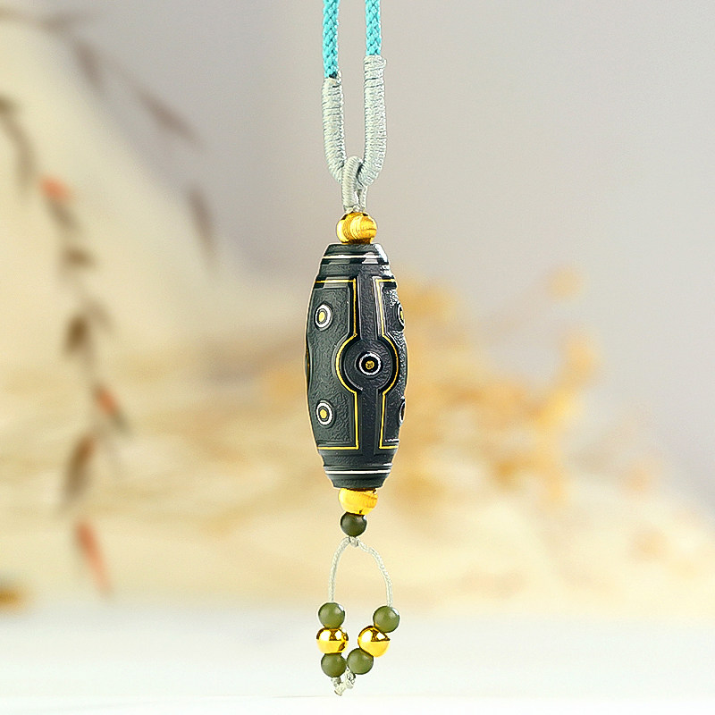 Beard Go jewelry and Tian Yu pendant tower Qingyu special fine nine - eye pitch 24K gold bead with 24K gold bead