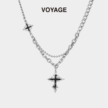 Cross Pendant Men's Necklace Trendy Versatile Men's Style Hip-Hop Niche High-End Chain Accessory