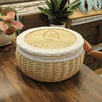 Steamed Bread Basket Home Creative Insulation of Bread Basket With Lid Vines CONTAINING FRAME GRASS WOVEN BUNS FOOD PANCAKE FOOD PLATE CHESTNUT BOX COMMERCIAL