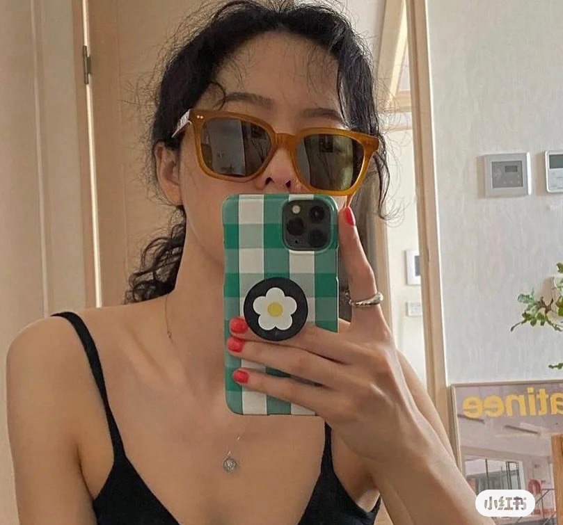 PUBLIC BEACON Korean style square sunglasses BIRKIN all-match caramel-colored sunglasses Xiaohongshu same style