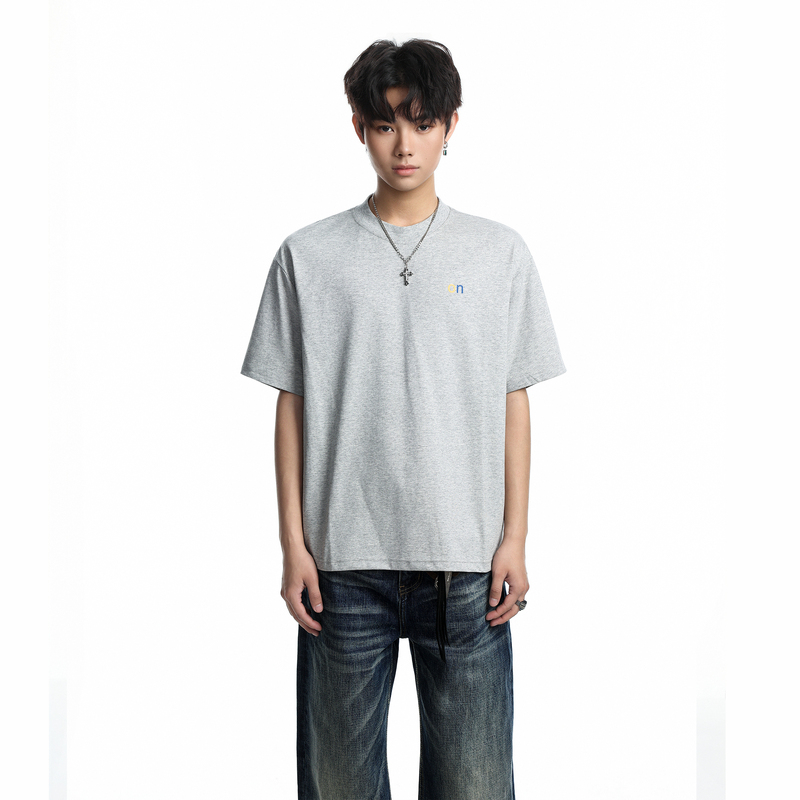 Abcbufut American Retro Simple Pattern Casual Short-Sleeved T-Shirt for Men and Women Loose Letter Print Versatile Top