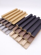 Net red solid wood grille ecological wood Great Wall board ceiling concave convex background wall integrated wallboard wooden trim strip