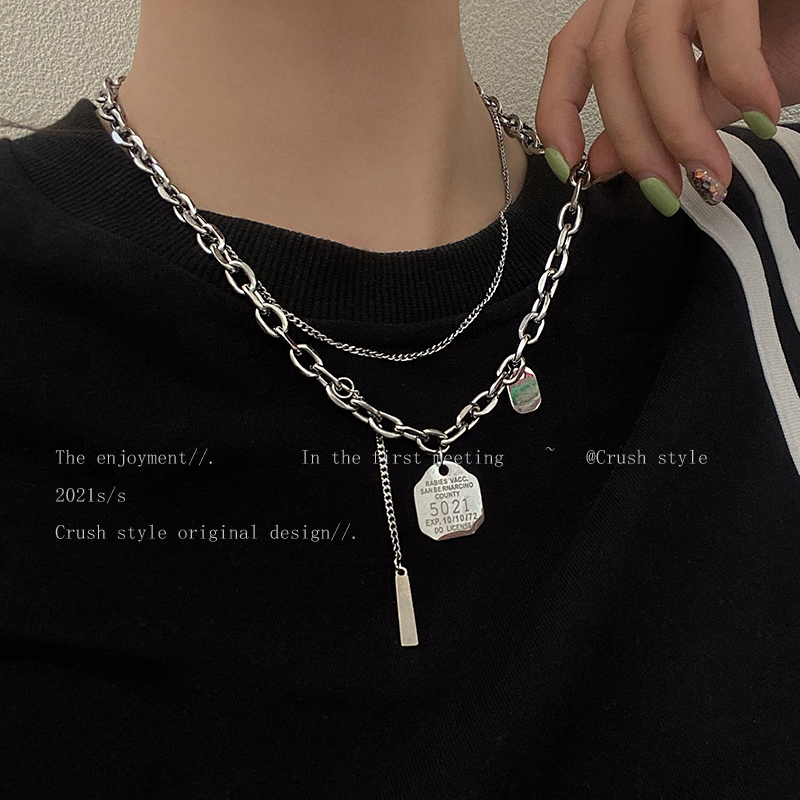 Titanium steel does not fall and wear a brand jersey necklady autumn and winter in hip hop punk sweater chain European and American accessories