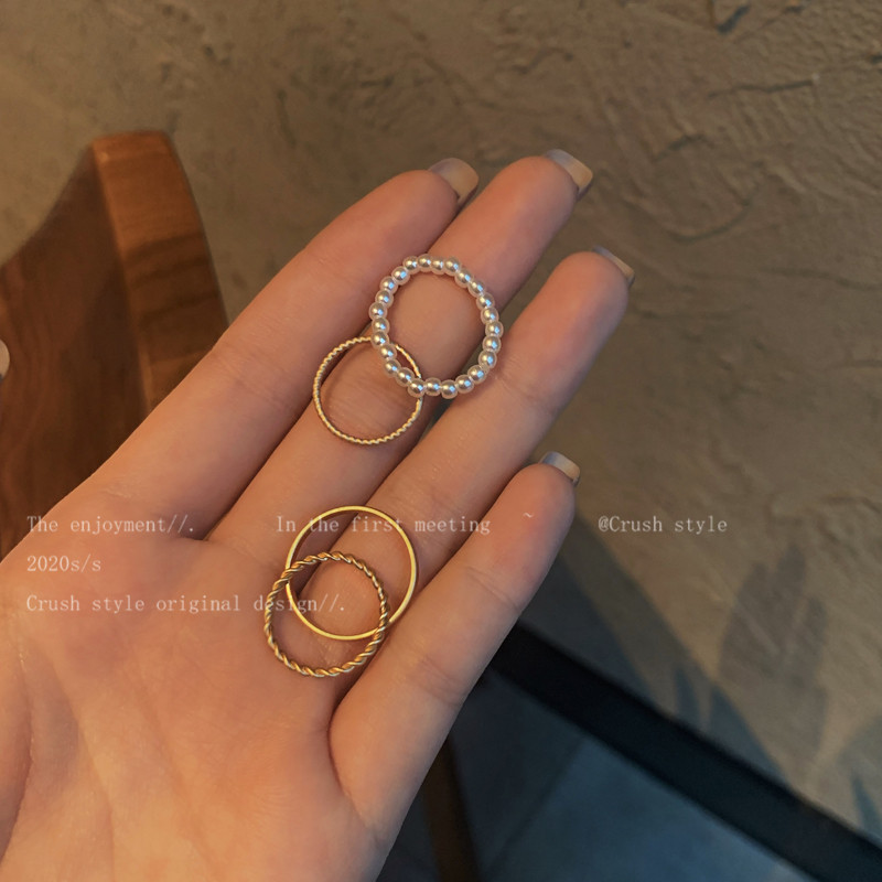 Bezhu Index Finger Ring Women Suit Combination Lukewarm Wind Small Crowddesign Senior Sensins Brief Personality Tide Ring