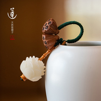 Original car keychain pendant art beautiful Bodhi Lotus Lotus small Lotus pendant female personality creative handmade