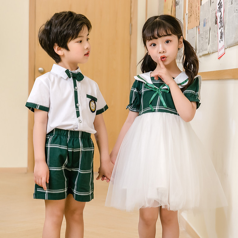 Children acting out of fluffy dress Skirt Dresses Dance Suit Summer Kindergarten Graduation Photos for Primary School Pupils to perform costumes