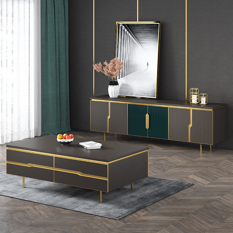 2020 new Fancy Tea Table TV Cabinet Combo Light Extravagant small family rear modern minimalist Wall Cabinet Living-room Furniture