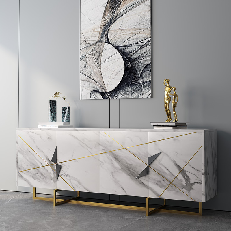 Light Extravagant American Dining Shoes Cabinet Side Cabinet Marble Living-room Entrance Cabinet Entrance Door Xuan Guan Cabinet Dining Room Decoration Cabinet