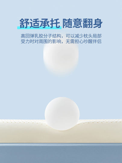 猫人双人乳胶长枕头情侣枕橡胶长款颈椎夫妻一体枕芯1.5米1.8m1.2