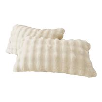 A pair of winter rabbit plush pillowcases for home use thickened warm coral velvet fairy pillowcases pillowcases