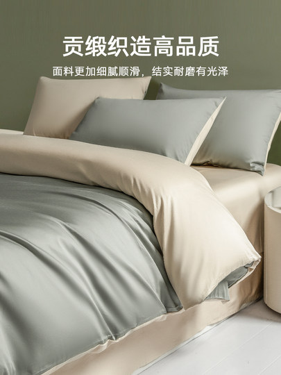 Catman 100 algodón puro juego de cama de cuatro piezas 2025 nueva sábana de satén de alta gama para dormitorio funda de edredón 4