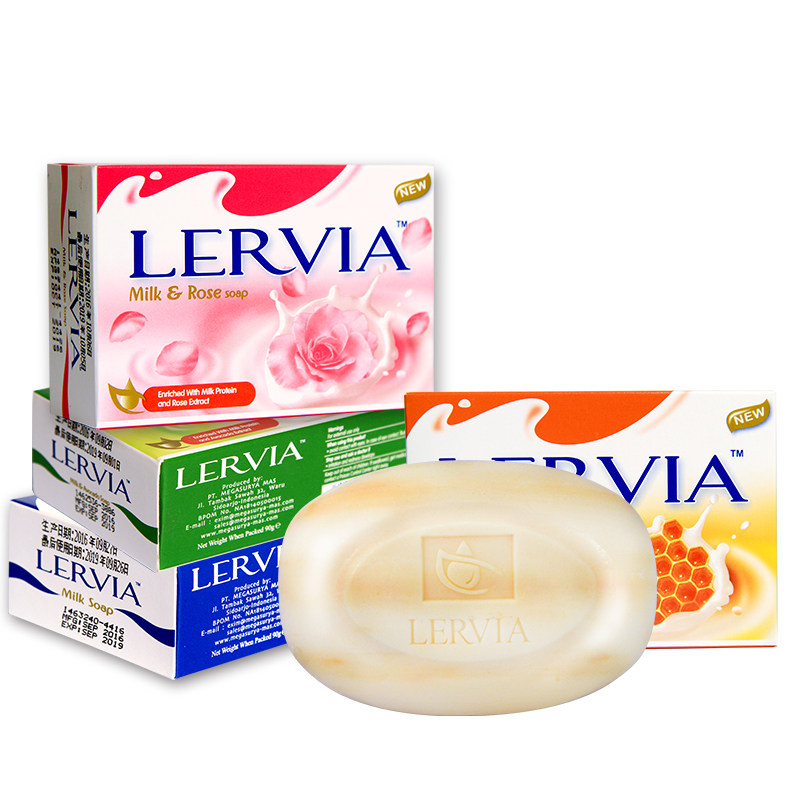 Levia Indonesia original imported milk soap 90g 4 pieces discount pack bath and hand wash for children