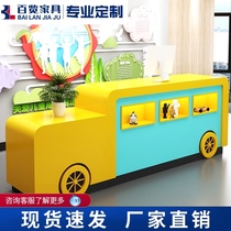 Training course Cartoon paint Bar table Maternal and child childrens clothing store cashier Kindergarten Educational institution reception front desk
