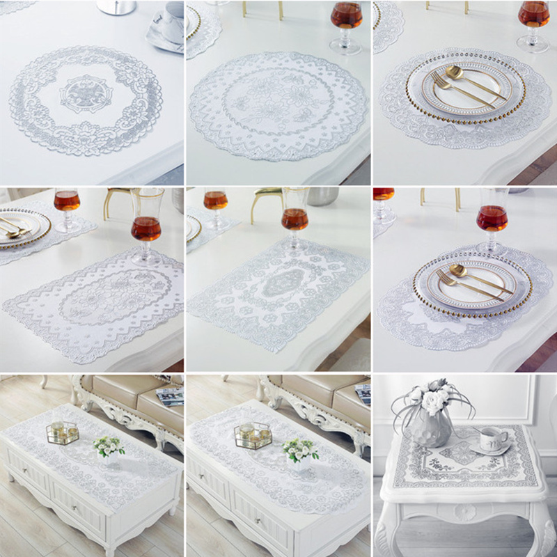 Hot Gold Silver White PVC Dining Mat KTV Cup cushion Hotel Tray Bowl Mat vases Ashtray Waterproof and Insured Tea Mat