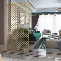 Light luxury stainless steel screen partition Rose gold living room modern metal villa hotel decoration