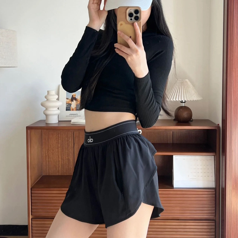 Summer Sports Anti-Exposure Yoga Shorts for Women, Loose, Nude-Feeling, Quick-Drying, Nude-Feeling Tennis Pants, Running Pants
