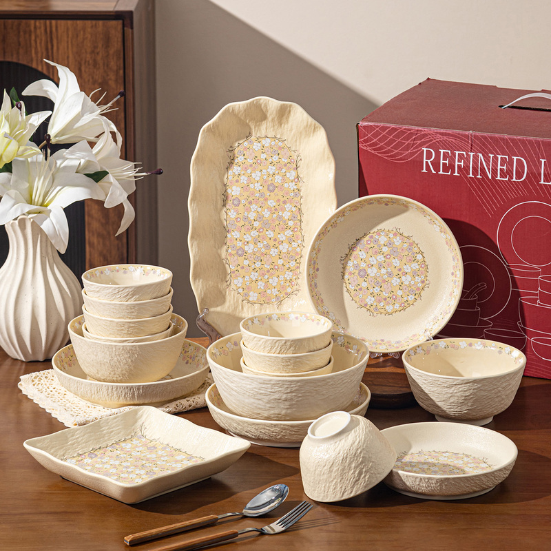 Ceramic Bowl and Plate Set for Home Use 2026 New Model Bowl and Plate Tableware Set Underglaze Color Housewarming Bowl and Chopsticks Set Ceramic Bowl and Plate Set for Home Use 2026 New Model Bowl and Plate Tableware Set Underglaze Color Housewarming Bowl and Chopsticks Set