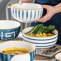 Soup bowl household large soup pot pickled cabbage fish large pot bowl Japanese ceramic tableware large bowl new creative large size noodle bowl