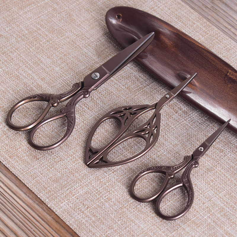 YHJ Titanium Tea Scissors Tea Cut of Retro Pu - Tea Scissors Tea Bag Cutting Tea Ceremony Tea Ceremony