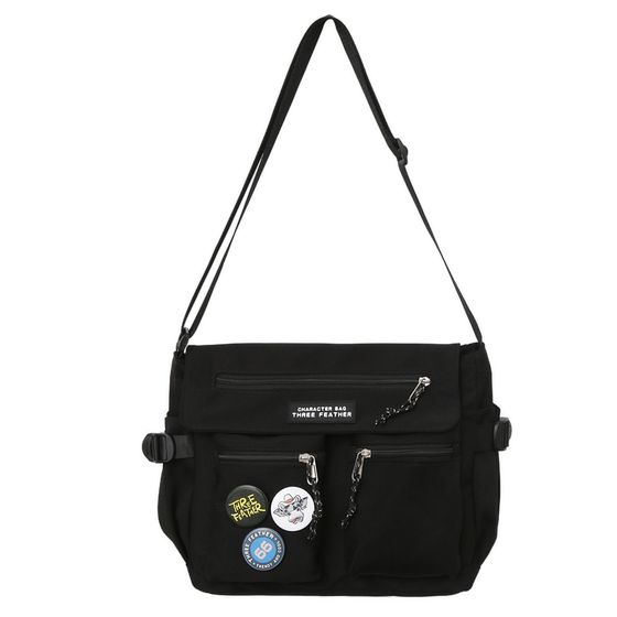 
Functional shoulder bag trendy men's large capacity Japanese work suit postman bag casual sports student crossbody bag