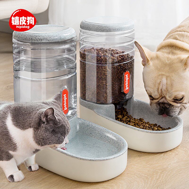 Dog bowls dog pelvis cat bowls cat food basin dogs double bowls anti-overturning kitty automatic drinking water small and medium dog pet supplies