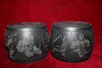 Crickets crickets pots six shadows carved broken pots lotus shrimp pots Wujin pots Nan pots Cheng mud pots