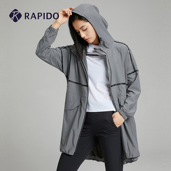 RAPIDO 雳霹道 봄 신제품 여성 캐주얼 경량 원단 패션 롱 자켓 윈드 브레이커 코트