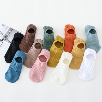 5/10双袜子女韩版短袜浅口船袜纯棉夏季薄款隐形硅胶防滑ins潮袜