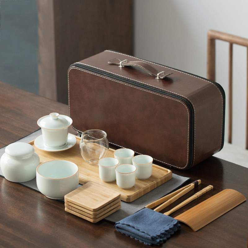 DECLEOR light luxury kung fu tea set cover bowl household Japanese office tea table boutique high-end ceramic cup