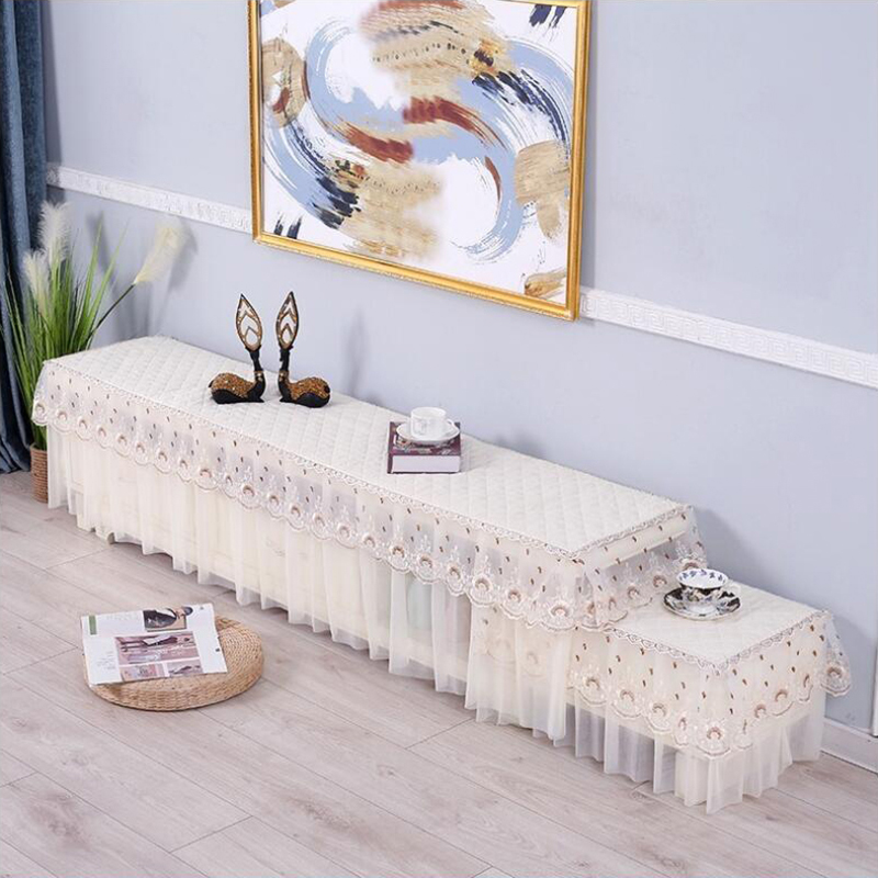 Combined TV cabinet dust cover tea several tablecloth cloth lace grid cotton layer anti-slip modern Jane Siyan