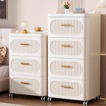 Imported japanese thickened drawer storage cabinet living room cabinet bedroom bedside table wheeled storage cabinet chest of cabinets