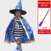 Halloween Áo choàng trẻ em mẫu giáo bé trai và bé gái phù thủy nhỏ nhà ảo thuật quần áo phù thủy trang phục bí ngô 