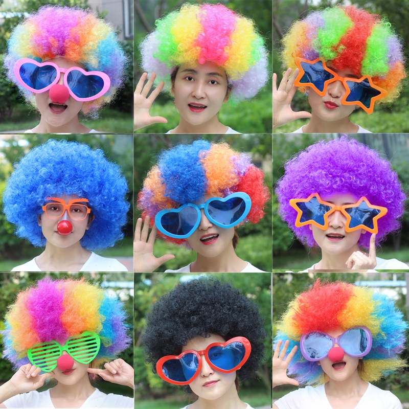 Colour Wig Exploding Hair Fans Wig Clown Clown Hair Wigs Performance Props Gig Funny Children Colored Hair